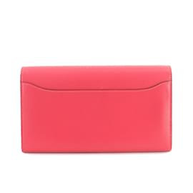 Hermès-Hermes Constance Long Bi-fold Wallet in Rose Pink-Pink