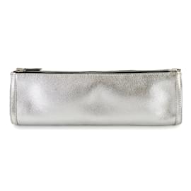 Hermès-HERMES Pouch Chevre Metallic Silber Hardware Olympische Limited Edition-Silber