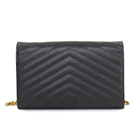 Saint Laurent-Saint Laurent Monogram Chain Wallet-Black