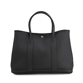 Hermès-Hermes Garden 36 PM Vache Country Black Tote Bag-Black