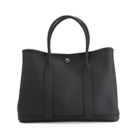 Hermès-Hermes Garden 36 PM Vache Country Black Tote Bag-Black