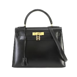 Hermès-Hermes Kelly 28 Shoulder Bag-Black