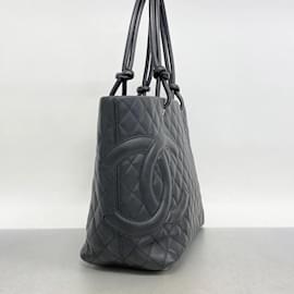 Chanel-Sac à épaule en cuir d'agneau Chanel Cambon-Noir