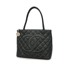 Chanel-Chanel Tasche aus schwarzem Kaviarleder-Schwarz