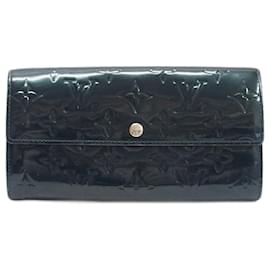 Louis Vuitton-Louis Vuitton Monogram Vernis Portefeuille Sarah Bi-fold Long Wallet-Olive green