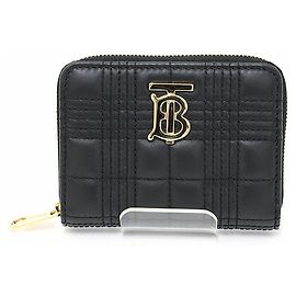 Burberry Lola Mini Zip Wallet Black Pink White Yellow