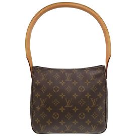 Bolsa de Ombro Looping MM Monograma Louis Vuitton Marrom Monograma