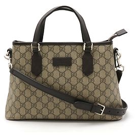 Sac à main Gucci GG Supreme Beige Marron foncé