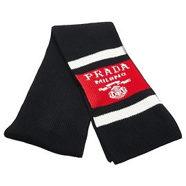 Stola in lana Prada in nero, rosso e bianco Nero Bianco Rosso
