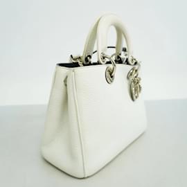 Christian Dior-Christian Dior Diorissimo Leather Handbag-White