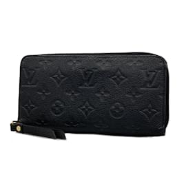 Louis Vuitton-Louis Vuitton Long Wallet Monogram Empreinte Zippy M60571 Noir-Black