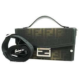 Fendi-Fendi Handbag Zucca Soft Trunk Canvas Black-Black