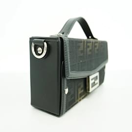 Fendi-Fendi Handbag Zucca Soft Trunk Canvas Black-Black