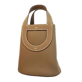 Hermès-Hermes Handbag In the Loop 18 W Engraved Taurillon Clemence-Taupe