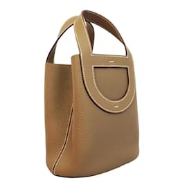 Hermès-Hermes Handbag In the Loop 18 W Engraved Taurillon Clemence-Taupe