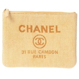 Chanel Deauville Gelbe Strohtasche Gelb