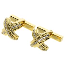 Tiffany & Co Abotoaduras de diamante Tiffany Signature em ouro amarelo 18K Outro