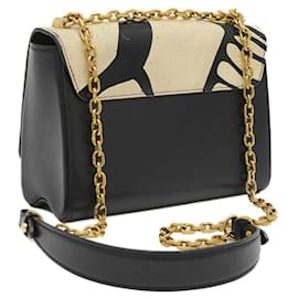Louis Vuitton-Louis Vuitton LV Twist MM Calf Ivory Black Shoulder Bag-Black,Cream