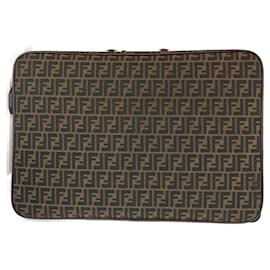 Fendi-Fendi Zucca Pattern Canvas/Leather Suitcase-Brown
