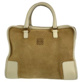 Loewe Suede/Leather Amazona 32 Tote Bag Brown Beige