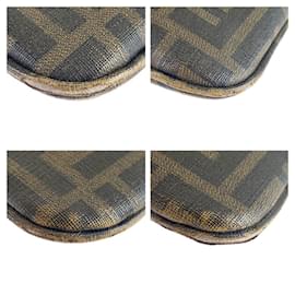 Fendi-Fendi Zucca Pattern PVC Shoulder Messenger Bag-Brown