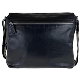 Bally-Bally Leather Shoulder Messenger Bag Black-Black