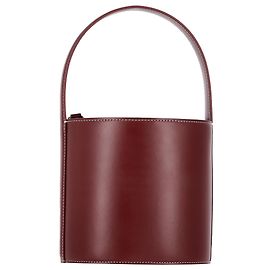 Borsa a secchiello Bisset di Staud in pelle bordeaux Rosso Bordò