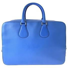 Bally-Bally Blue PVC Business Shoulder Bag for Men-Blue