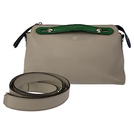 Fendi-Sac à bandoulière en cuir Fendi By The Way-Marron,Beige