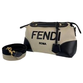 Fendi-Sac à bandoulière en toile Fendi By The Way 8BL146 ACNW-Blanc