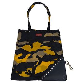 Valentino Garavani Valentino Nylon/Leather Eco Foldable Shoulder Bag Blue