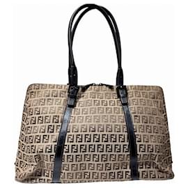 Fendi-Fendi Zucchino Brown Tote Bag-Brown