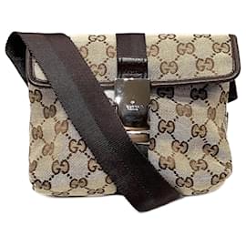 Gucci-Gucci GG Canvas Sling Bag-Brown,Beige