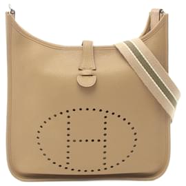 Hermès-Hermes Evelyn 1 Anne PM Trench Shoulder Bag-Beige