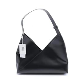 Maison Martin Margiela-MM6 Maison Margiela Black Leather Shoulder Bag-Black