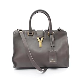 Yves Saint Laurent-Yves Saint Laurent Petit Cabas Y-line Handtasche-Braun