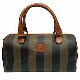 Fendi-Sac en cuir Fendi Pequin Boston pour femmes-Marron,Noir,Kaki