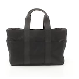 Hermès-Hermes Black Handbag in Toile Chevron-Black