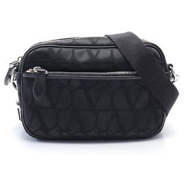 Borsa a spalla nera da uomo Valentino Nero