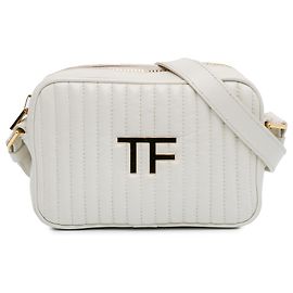Bolsa de câmera TF em couro branco acolchoado Tom Ford Branco