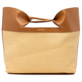 Alexander McQueen Brown Large Raffia The Bow Tote Brown Beige