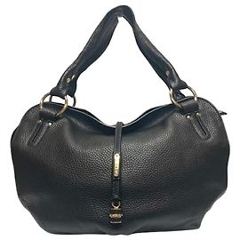 Céline Celine bittersüße schwarze Lederhandtasche Schwarz