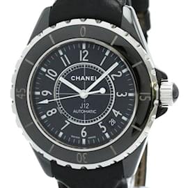 Chanel-Chanel J12 Ceramic Leather Automatic Men's Watch H0683-Other