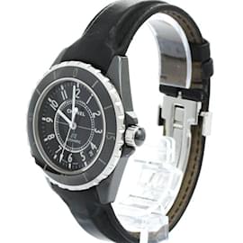 Chanel-Chanel J12 Ceramic Leather Automatic Men's Watch H0683-Other