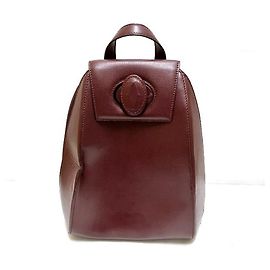 Mochila de cuero burdeos de la línea Must de Cartier Burdeos