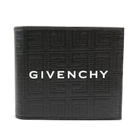 Givenchy Black Leather Bi-Fold Wallet Black