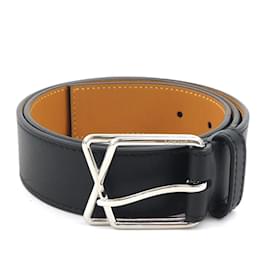 Loewe-Loewe Black Leather Men's Belt-Black