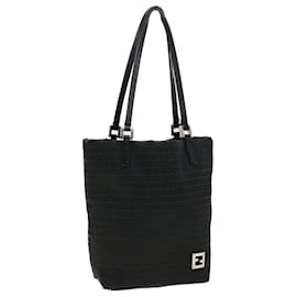 Fendi-Fendi Zucchino Canvas Tote Bag Black-Black