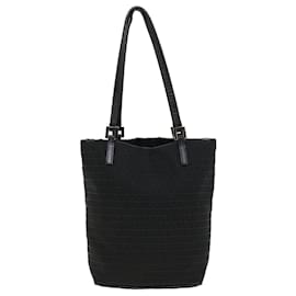 Fendi-Fendi Zucchino Canvas Tote Bag Black-Black