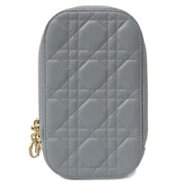 Dior-Christian Dior Lady Dior Cannage Lambskin Phone Holder-Blue